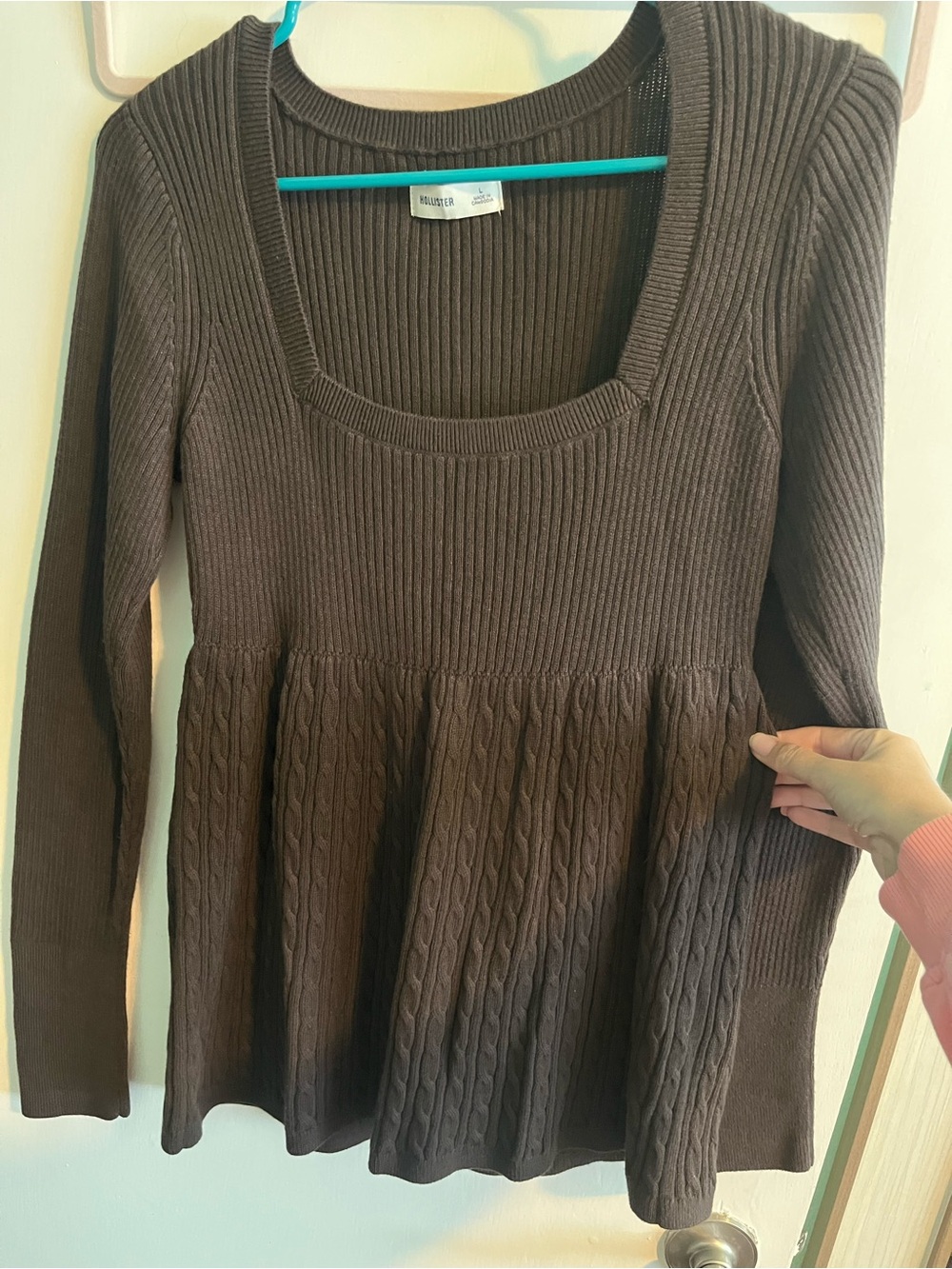 Hollister long sleeve brown sweater
